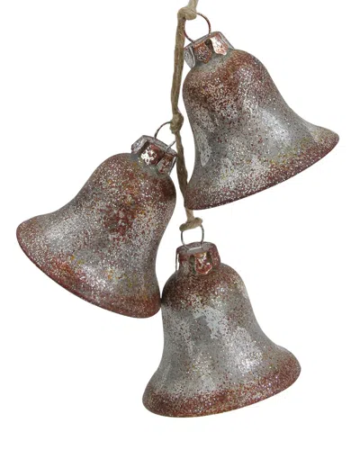 Northlight 5in Silver And Brown String Of Bells Glass Christmas Ornament