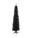 Northlight 6' Charcoal Brown Iridescent Slim Artificial Tinsel Halloween Tree Unlit In Brown