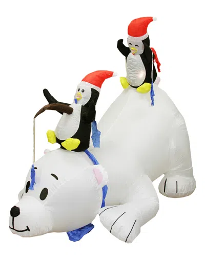 NORTHLIGHT NORTHLIGHT 6' INFLATABLE POLAR BEAR & PENGUINS LIGHTED CHRISTMAS YARD ART DECOR