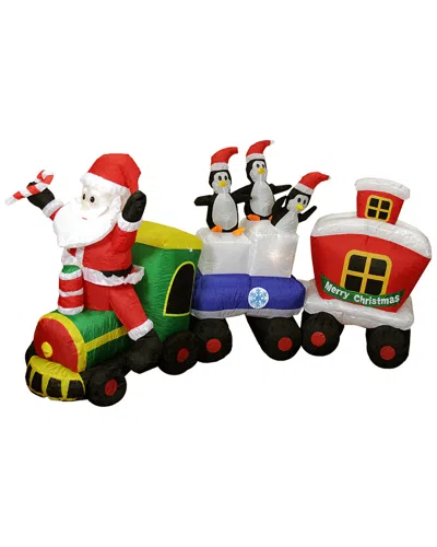 Northlight 6' Inflatable Santa Claus Train Lighted Christmas Yard Art Decor