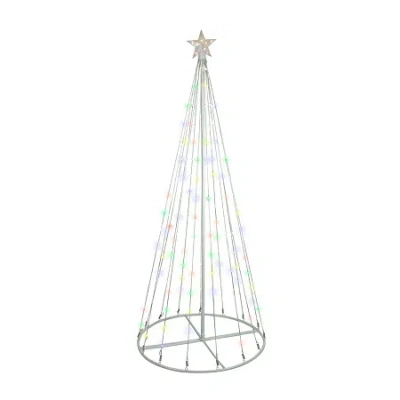 Northlight 6' Led Color Changing Multiple Function Outdoor Show Cone Tree In White