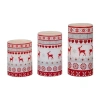 Northlight 6" Led Flameless Flickering Nordic Reindeer Wax Pillar Flameless Candle In Red