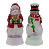 Northlight 6" Led Lighted Color Changing Santa And Snowman Acrylic Christmas Snow Globe In Multi
