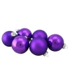 Northlight 6-piece Shiny And Matte Purple Glass Ball Christmas Ornament Set 3.25" 80mm In Purple