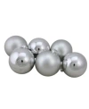 Northlight 6-piece Shiny And Matte Silver Glass Ball Christmas Ornament Set 3.25" 80mm In Silver