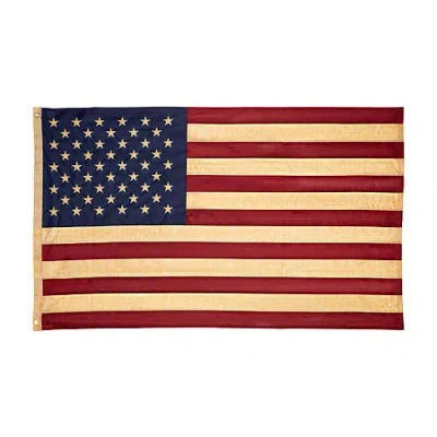 Northlight Patriotic Tea-stained Embroidered Outdoor House Flag In Multi