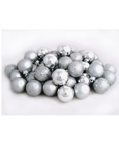 Northlight 60ct Splendor Shatterproof Christmas Ball Ornaments In Gray