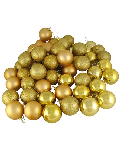 Northlight 60ct Vegas Gold Shatterproof 4-finish Christmas Ball Ornaments