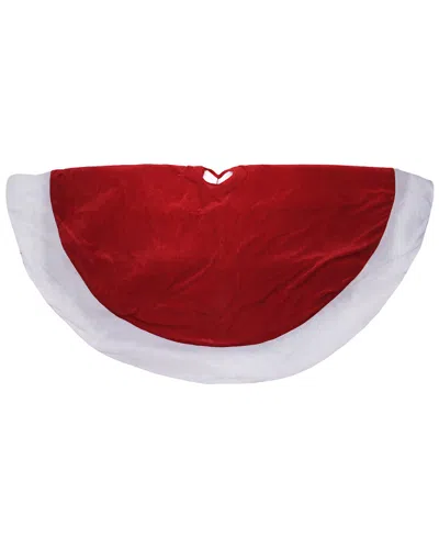 Northlight 60in Traditional Red & White Velveteen Christmas Tree Skirt