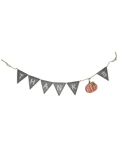 NORTHLIGHT NORTHLIGHT 64IN METAL THANKS DECORATIVE BANNER