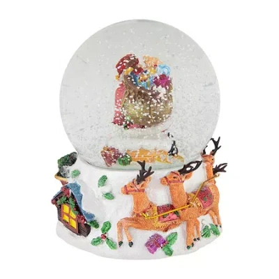 Northlight 6.5 In Musical Delivering Gifts Santa Christmas Snow Globe In Multi