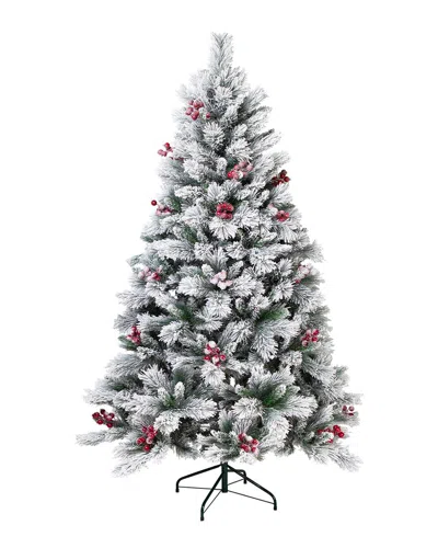 Northlight 6.5ft Full Flocked Fairfield Fir Artificial Christmas Tree In Green