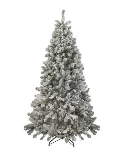 Northlight 6.5ft Pre-lit Flocked Madison Pine Medium Artificial Christmas Tree  - Clear Lights In Green