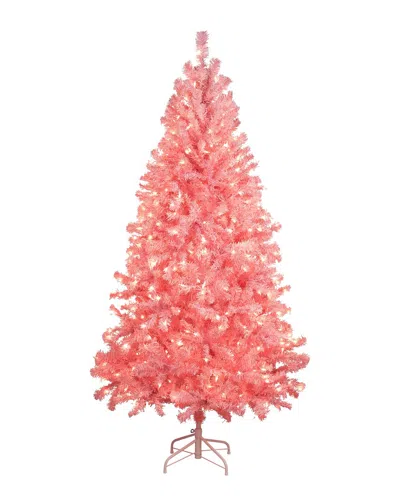 Northlight 6.5ft Pre-lit Medium Pink Pine Artificial Christmas Tree - Clear  Lights