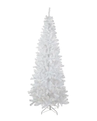 Northlight 6.5ft Pre-lit Pencil White Georgian Pine Artificial Christmas Tree  - Warm White Led Ligh