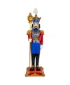 Northlight 6.5ft White And Gold Standing Christmas Nutcracker Soldier Holding A Sceptor In White