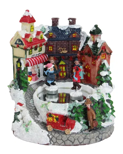 Northlight 6.5in Animated Victorian Street Ingift Shoppein Winter Scene Rotating Christmas Music Box In Multi