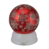 Northlight 6.5in Led Shiny Red Snowflake Water Tabletop Decoration Christmas Snow Globe In Red