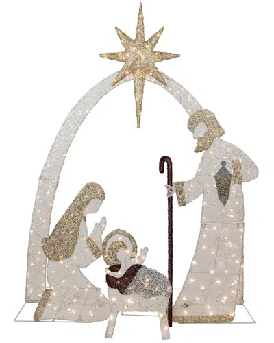 Northlight 6.75ft Led Lighted Holy Family Nativity Scene Outdoor Display In Neutral