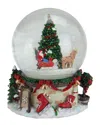 Northlight 6.75in Musical & Animated Santa On Sleigh Rotating Christmas Water Globe
