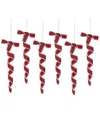 Northlight 6ct Frosted Candy Twist Christmas Ornaments