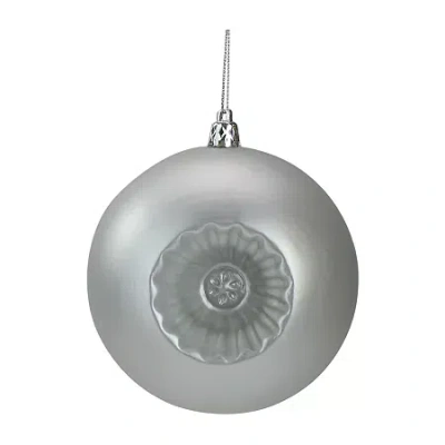 Northlight 6ct Silver Shatterproof Matte Retro Reflector Christmas Ball Ornaments 4'' (100mm)