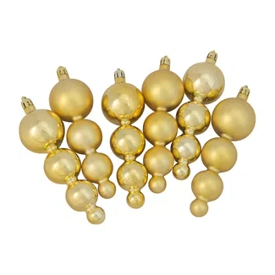 Northlight 6ct Vegas Gold Shatterproof 2-finish Christmas Ornaments 5.75"