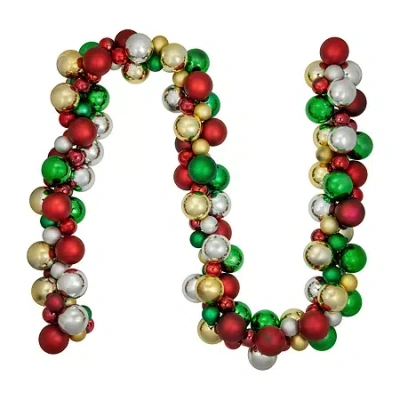 Northlight 6ft 2-finish Ball Christmas Indoor Garland In Multi