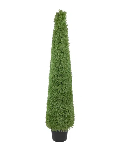 Northlight 6ft Artificial Boxwood Cone Topiary Tree With Round Pot In Green