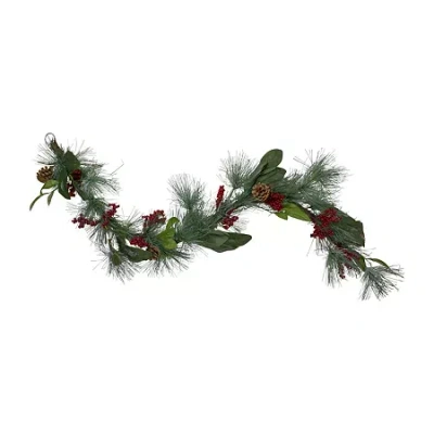 Northlight 6ft Berry And Pine Unlit Christmas Indoor Garland In Multi