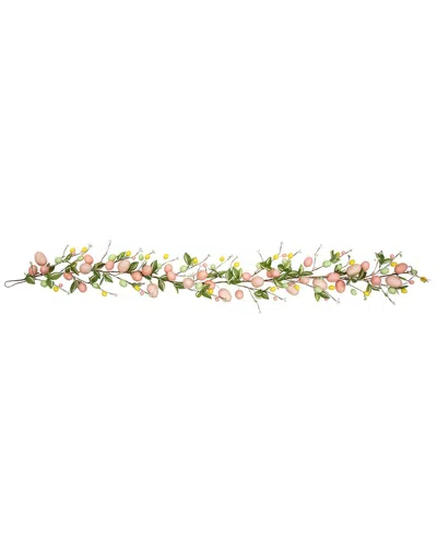 Northlight 6ft Easter Eggs & Flower Buds Artificial Garland In Pink