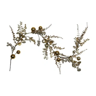 Northlight 6ft Glittered Mixed Leaves And Berries Christmas Indoor Garland In Multi