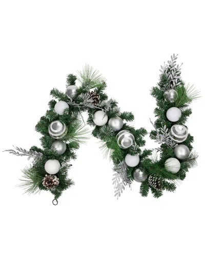 Northlight 6ft Green Pine Needle Garland With Pinecones Garland In White