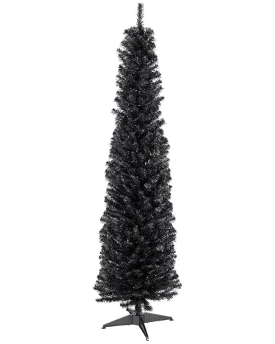 Northlight 6ft Iridescent Slim Artificial Tinsel Halloween Tree In Brown