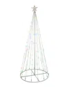Northlight 6ft Led Color Changing Multiple Function Outdoor Show Cone Tree In White
