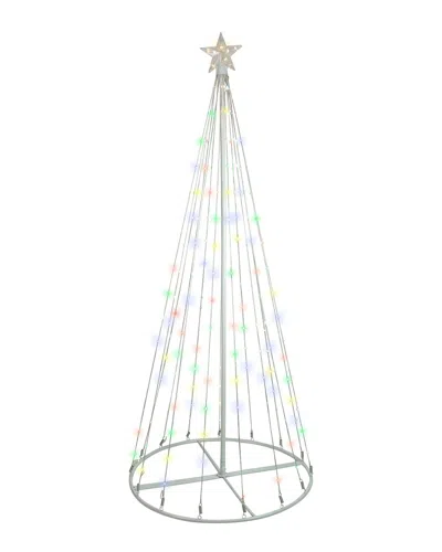 Northlight 6ft Led Color Changing Multiple Function Outdoor Show Cone Tree In White