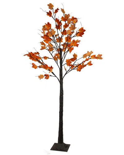 Northlight 6ft Led Lighted Autumn Harvest Maple Leaf Tree - Warm White Lights In Orange