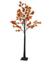 Northlight 6ft Led Lighted Autumn Harvest Maple Leaf Tree - Warm White Lights In Orange