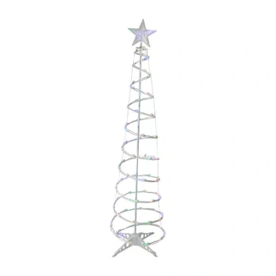 Northlight 6ft Led Lighted Spiral Cone Tree Multi Lights Christmas Yard Art In White