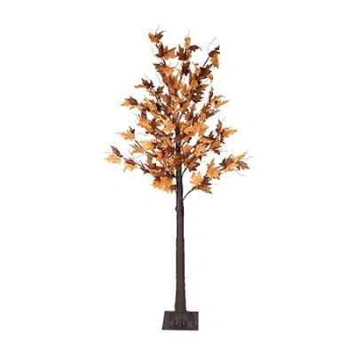 Northlight 6ft Led Maple Leaf Lighted Indoor Artificial Tree In Brown