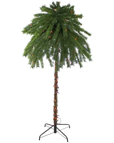 Northlight 6ft Pre-lit Artificial Tropical Outdoor Patio Palm Tree In Green