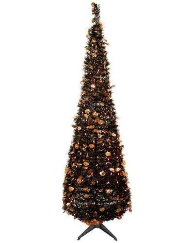 Northlight 6ft Pre-lit Pop Up Jack O'lantern Artificial Halloween Tree In Green
