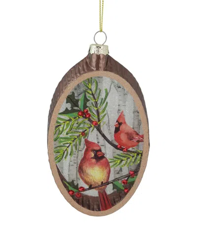 Northlight 6in Cardinal Glass Plate Christmas Ornament In Red