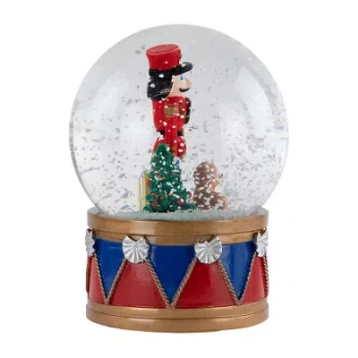 Northlight 6in Christmas Nutcracker With Teddy Bear Musical Water Santa Christmas Snow Globe In Multi