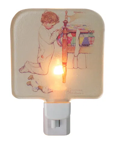Northlight 6in Norman Rockwell A Christmas Prayer Glass Night Light In White