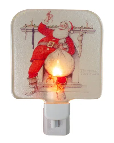 Northlight 6in Norman Rockwell 'filling The Stocking' Glass Night Light In White