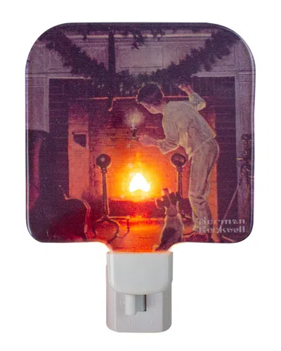 Northlight 6in Norman Rockwell 'is He Coming' Glass Christmas Night Light In Gray