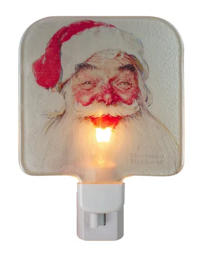 Northlight 6in Norman Rockwell 'santa Claus' Glass Christmas Night Light In White