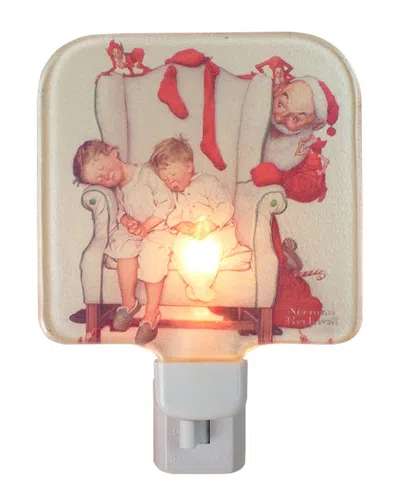 Northlight 6in Norman Rockwell 'santa Looking' Night Light In White