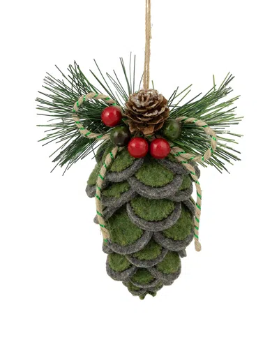 Northlight 6in Pinecone Fabric Christmas Ornament In Green